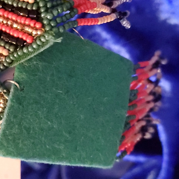Multi seed bead fringe earrings - Picture 3 of 4